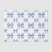 Waterverf Blue Gingham Bow Tissuepapier (Voorkant)