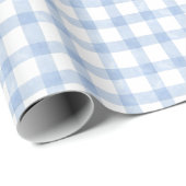 Waterverf Blue Gingham Cadeaupapier (Rol Hoek)