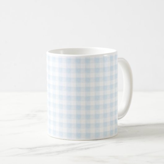 Waterverf Blue Gingham Coffee Mok (Voorkant rechts)