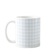 Waterverf Blue Gingham Coffee Mok