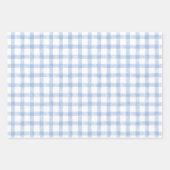 Waterverf Blue Gingham Inpakpapier Vel (Voorkant)