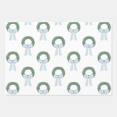 Waterverf Blue Gingham Sash krans Inpakpapier Vel (Voorkant 2)