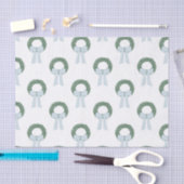 Waterverf Blue Gingham Sash krans Tissuepapier (Craft)