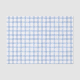 Waterverf Blue Gingham Tissuepapier