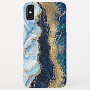Waterverf Blue Gold Marble iPhone XS Max Hoesje
