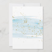 Waterverf Blue & Gold Sparkle Baby shower Kaart (Achterkant)