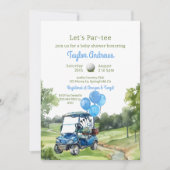 Waterverf Blue Golf Baby shower Kaart (Voorkant)