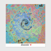 Waterverf Blue Groovy Abstract Retro vloeistof Sticker (Vel)