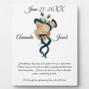 Waterverf Blue Handfasting Art Wedding Keepslag Fotoplaat