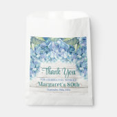 Waterverf Blue Hydrangea 80ste verjaardag Bedankzakje (Voorkant)