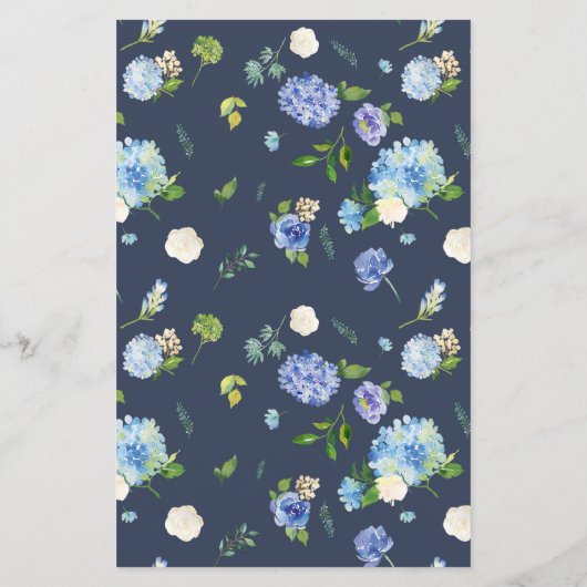 Waterverf Blue Hydrangea Baby shower (Achterkant)