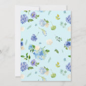 Waterverf Blue Hydrangea Floral Garland Wedding Kaart (Achterkant)
