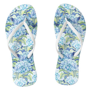 Waterverf Blue Hydrangea Flowers Teenslippers