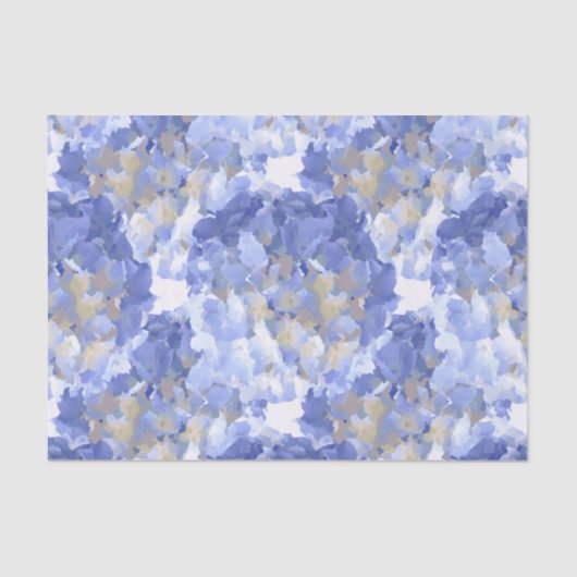 Waterverf Blue Hydrangea Flowers Tissue Paper Tissuepapier (Voorkant)