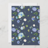 Waterverf Blue Hydrangea Krans Baby Brunch Kaart (Achterkant)