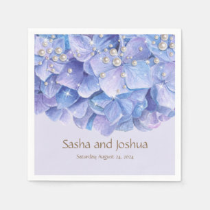 Waterverf Blue Hydrangea Pearl Servet