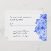 Waterverf Blue Hydrangea RSVP (Voorkant / Achterkant)