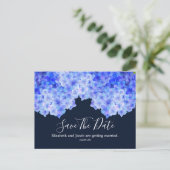Waterverf Blue Hydrangea Save the Date Briefkaart (Staand voorkant)