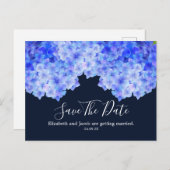 Waterverf Blue Hydrangea Save the Date Briefkaart (Voorkant / Achterkant)