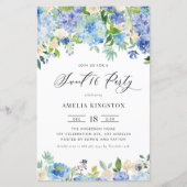 Waterverf Blue Hydrangea Sweet Sixteen Invitation (Voorkant)