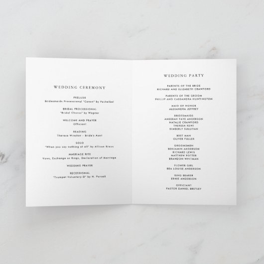 Waterverf Blue Hydrangea trouwboekje Programma (Binnen)