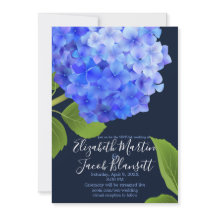 Waterverf Blue Hydrangea Virtual Wedding