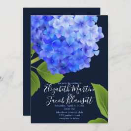 Waterverf Blue Hydrangea Wedding Kaart