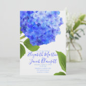 Waterverf Blue Hydrangea Wedding Kaart (Staand voorkant)