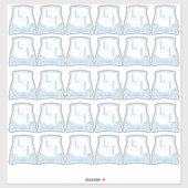 Waterverf Blue Hydrangea Wedding Monogram Sticker (Vel)