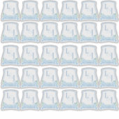 Waterverf Blue Hydrangea Wedding Monogram Sticker (Voorkant)