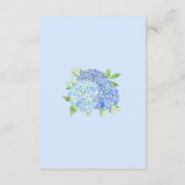 Waterverf Blue Hydrangea Wedding Wishing Well Informatiekaartje (Achterkant)