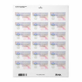 Waterverf Blue Hydrangeas Mason Jar Adres Etiket (Full Sheet)