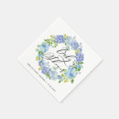 Waterverf Blue Hydrangeas Wreated Baby shower Servetten (Hoek)