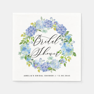 Waterverf Blue Hydrangeas Wreated Vrijgezellenfees Servetten