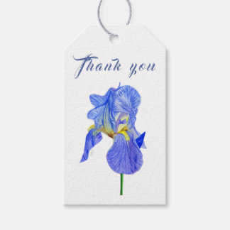 Waterverf Blue Iris Dank je cadeau Label Cadeaulabel