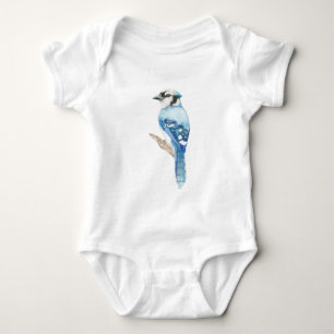 Waterverf Blue Jay Bird Natuur Art Romper