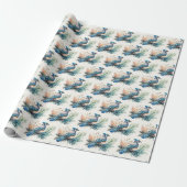 Waterverf Blue Jay Cadeaupapier (Uitgerold)