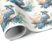 Waterverf Blue Jay Cadeaupapier (Rol Hoek)
