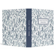 Waterverf Blue Leaves Pattern - Gepersonaliseerd