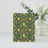 Waterverf Blue Lemon Fruit Pattern Briefkaart (Staand voorkant)