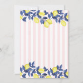 Waterverf Blue Lemons Martini Pink Stripes Kaart (Achterkant)