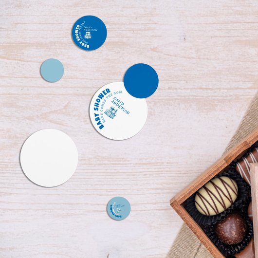 Waterverf Blue Minimalist baby shower Boy Confetti