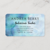 Waterverf Blue Modern Visitekaartje (Achterkant)