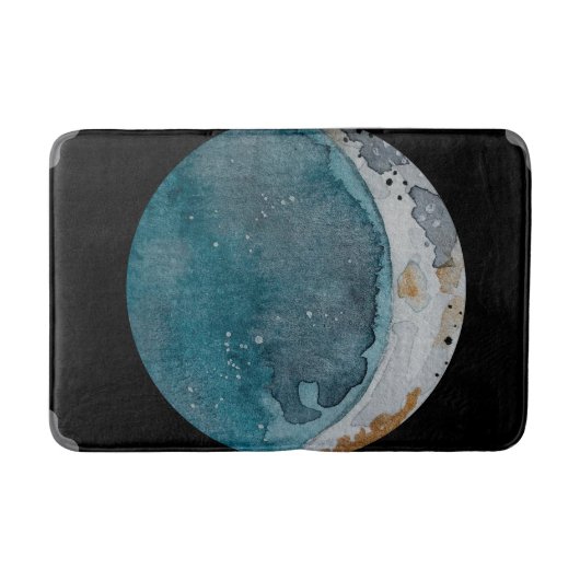 Waterverf Blue Moon Bath Mat (Voorkant)