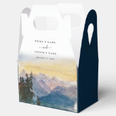 Waterverf Blue Mountains Pine Wedding Bedankdoosjes (Geopend)