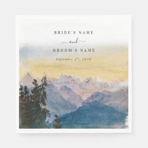 Waterverf Blue Mountains Pine Wedding Servet