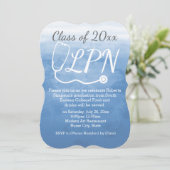 Waterverf Blue Nursing LPN Nurse Graduparty Kaart (Staand voorkant)