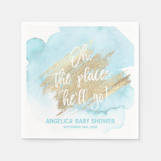 Waterverf Blue Oh, de plaatsen waar hij Baby showe Servet