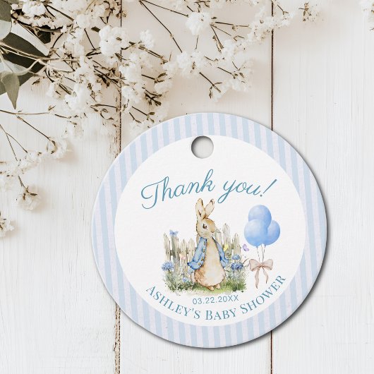 Waterverf Blue Peter Rabbit Baby shower Boy Bedankjes Labels