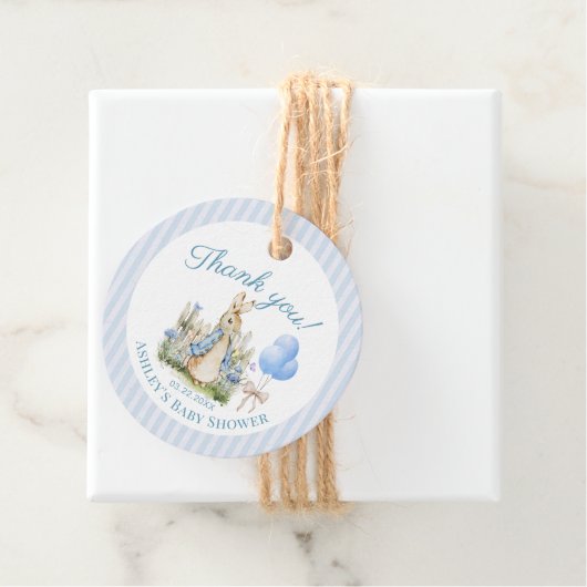 Waterverf Blue Peter Rabbit Baby shower Boy Bedankjes Labels (In situ)